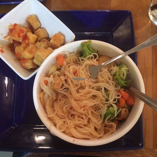 Super yummy rice noodles & tofu at Root in Lancaster