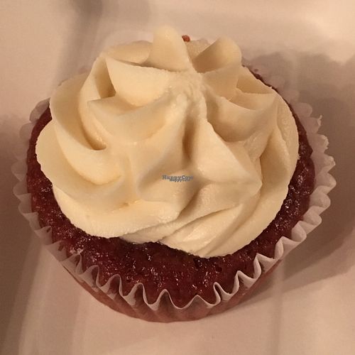 Red velvet cupcake at Root in Lancaster
