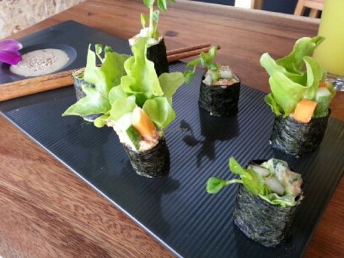 raw sushi at Yogi Cafe - Zen Retreat in Koh Samui