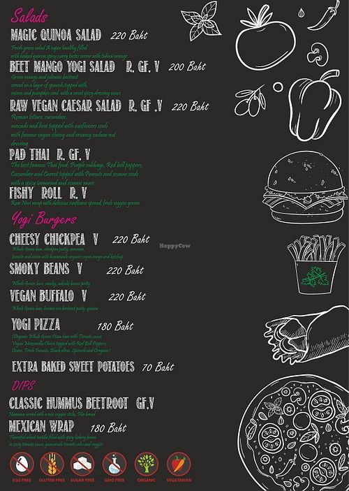 Menu yogi at Yogi Cafe - Zen Retreat in Koh Samui