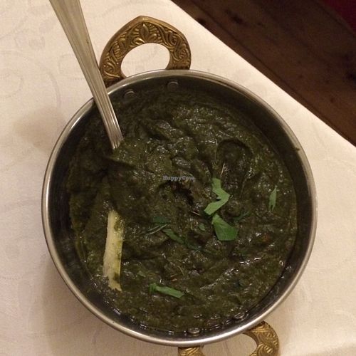 green mustard weed speciality from Punjab vegan at Yoga Ristorante Indiano in Trieste