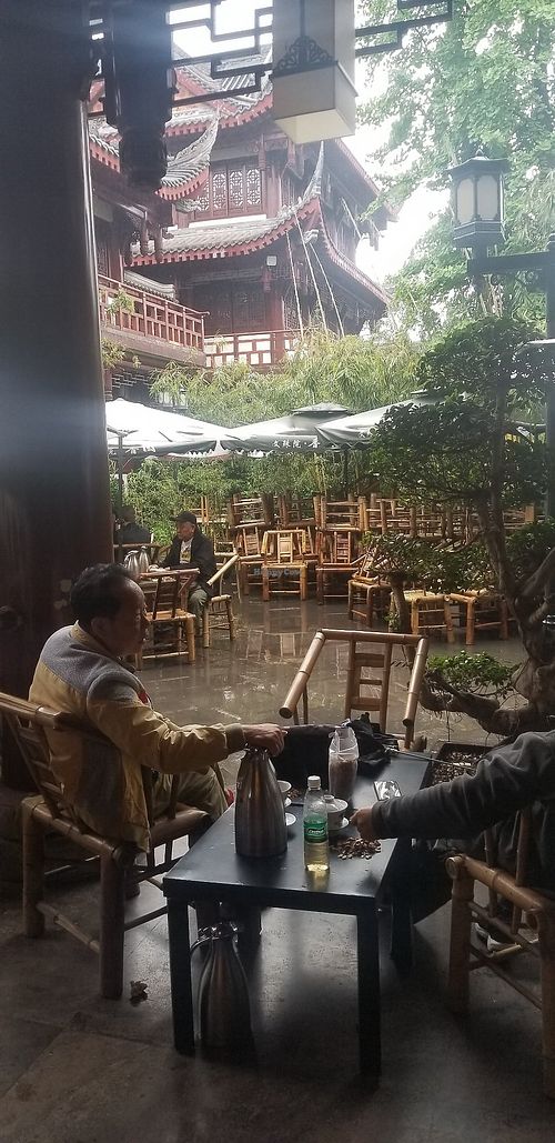 Outside seating at Wenshu Temple Restaurant 心香 in Chengdu