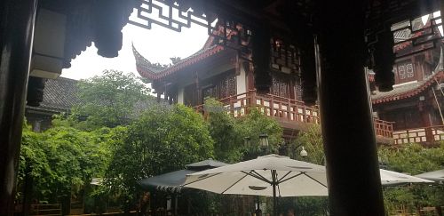 View from restaurant at Wenshu Temple Restaurant 心香 in Chengdu