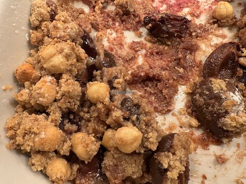 plum crumble  at Hiltl - Dachterrasse in Zurich