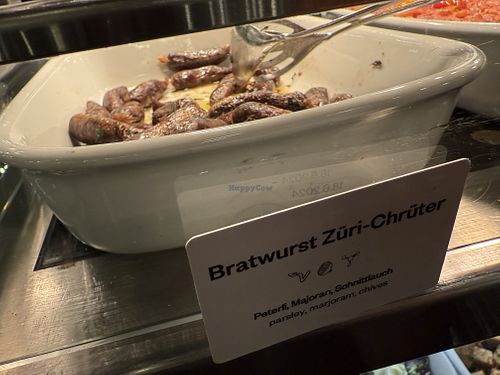 vegan sausage  at Hiltl - Dachterrasse in Zurich