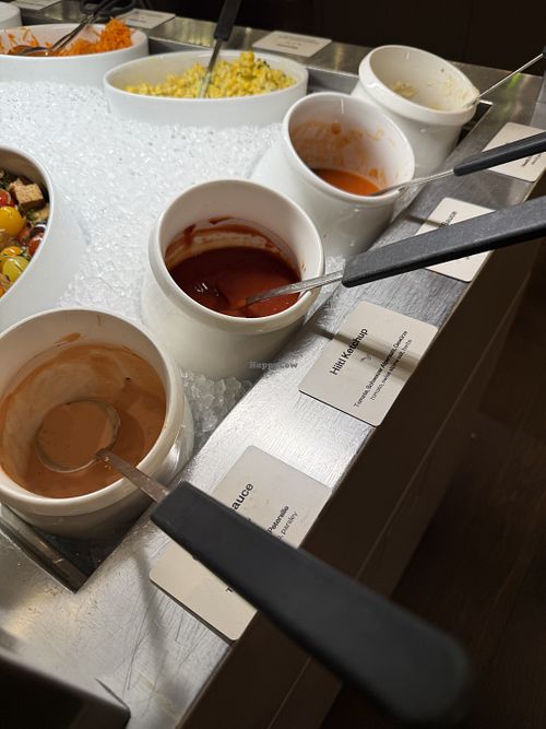 vegan sauces  at Hiltl - Dachterrasse in Zurich