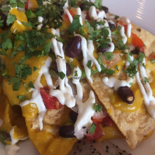 vegan nachos at Angel Hair Cafe/Salon in Griffith