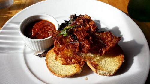 Mushroom on toast at Secret Creek Cafe in Lithgow