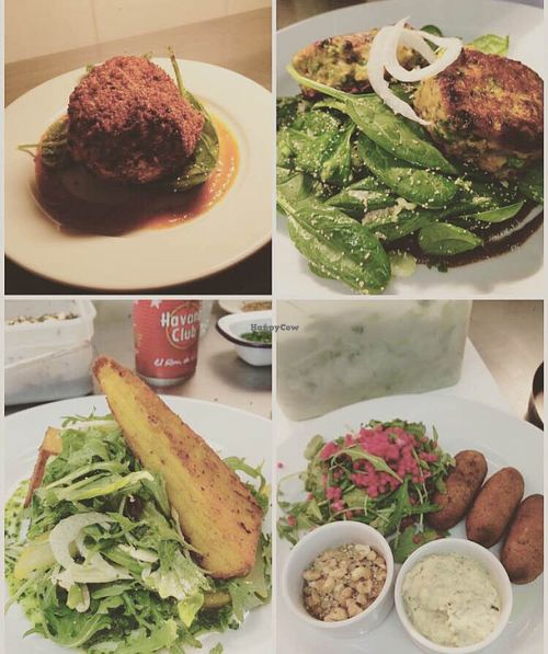 Saag Aloo Scotch Egg (veggie)
Sweet Potato & Mustard Seed Cake (vegan / GF)
Goats Cheese & Pistachio Polenta Fritter (veggie)
Coriander & Pistachio Falafel, Pearl Cous Cous, Mama Ganoush, Beetroot Boorani, Dukkah, Flatbread (vegan) at Broadcast in Glasgow