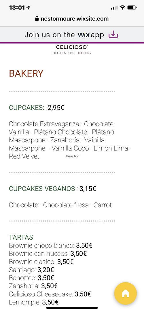 Menú  at Celicioso - Hortaleza in Madrid