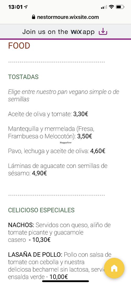 Menú  at Celicioso - Hortaleza in Madrid