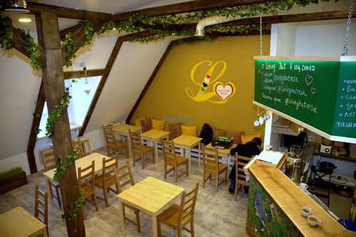 Cosy interior at Loving Hut  in Moscow