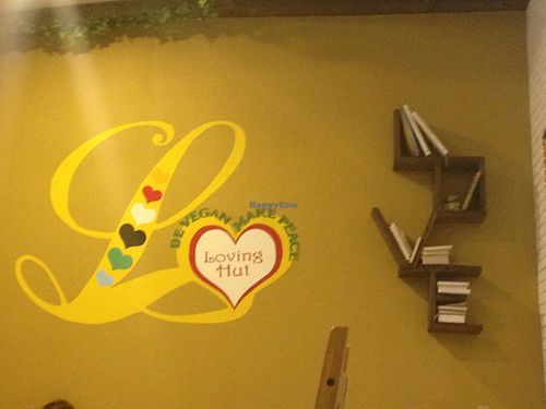 Interior wall at Loving Hut  in Moscow