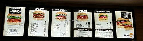 wall menu at Burger Edge - Indooroopilly in Brisbane