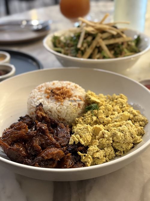 Filipino breakfast. Vegan Tapa    at Green Bar in Makati