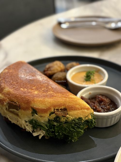 Chickpea omelette   at Green Bar in Makati