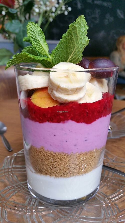 Yummy vegan trifle! Not something we would eat often so quite enjoyable for a change! at By Lima in Haarlem