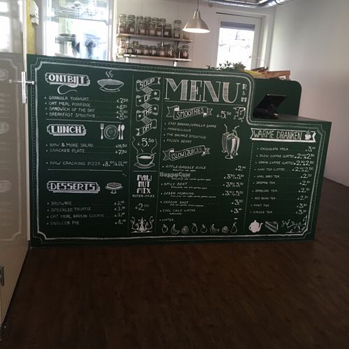 menu at Raw & More in Rotterdam