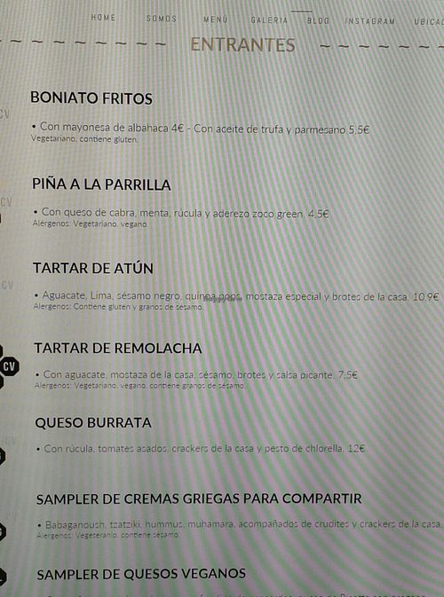 Starters at Zoco Comidero-Bar in Madrid