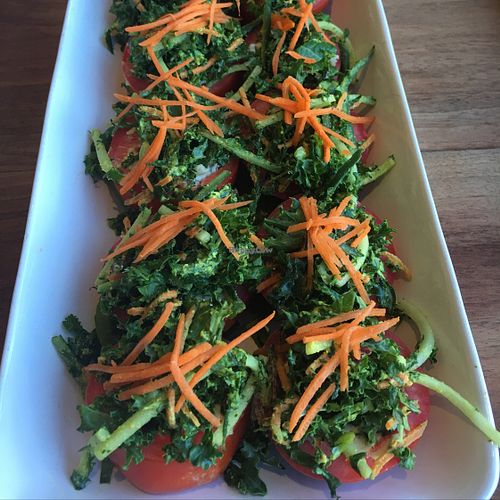 delicious veggie stuffed tomatoes at 118 Degrees in Tarzana