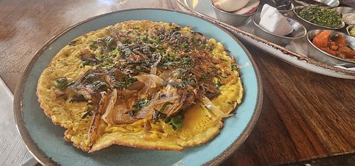 Lentil omelette at Nocturno Cafe in Jerusalem
