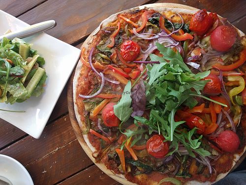 Vegan Pizza at Etz Cafe in Jerusalem