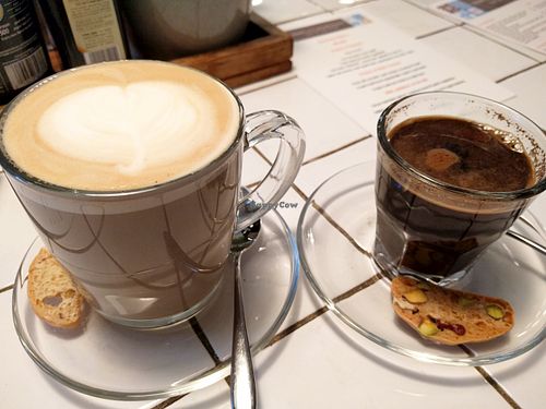 Soy Latte and Turkish Coffee at Mamilla Cafe and Brasserie in Jerusalem