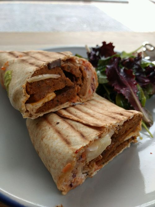 donet kebab wrap. yum at Henderson's - Holyrood in Edinburgh