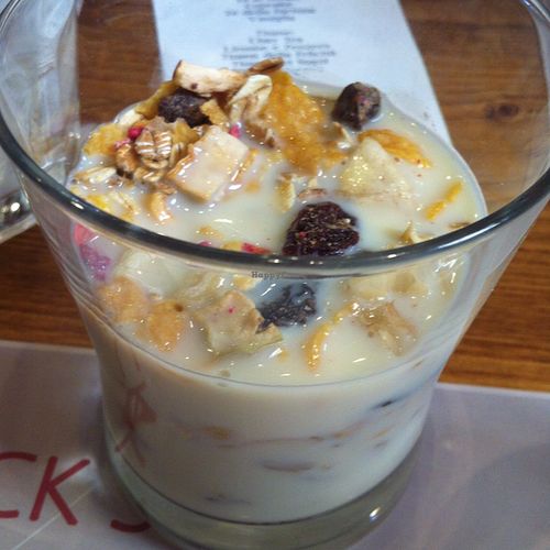 muesli and soy milk at Peacock's Cafe in Turin