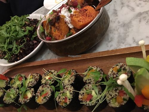 maki rolls, sweet potato and risotto at Redemption - Shoreditch in East London