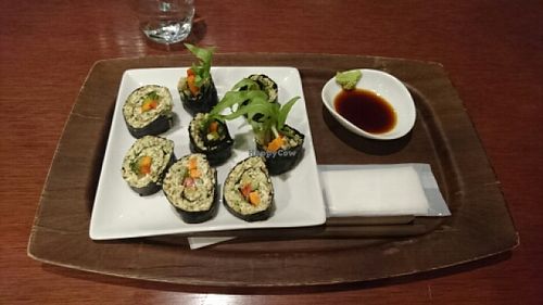 Raw vegan sushi at Tahitian Noni Cafe in Tokyo