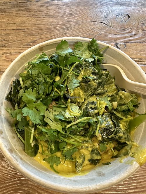 Sm bowl with collard greens, tofu, cilantroo  at Five on Black - Downtown in Missoula