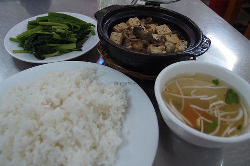 Tofu with mushrooms at Chay Sen Vang 2 - Yellow Lotus 2 in Can Tho