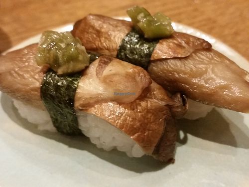 mushroom sushi at Youmiko Vegan Sushi - Hoża in Warsaw