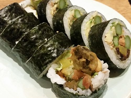 part of the sushi set at Youmiko Vegan Sushi - Hoża in Warsaw