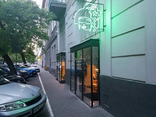 outside at Youmiko Vegan Sushi in Warsaw