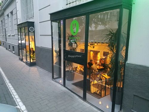 outside at Youmiko Vegan Sushi in Warsaw