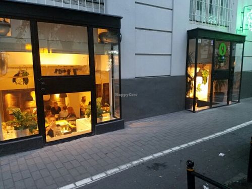 outside at Youmiko Vegan Sushi in Warsaw