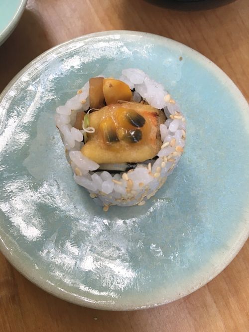 Futomaki with pumpkin  at Youmiko Vegan Sushi - Hoża in Warsaw