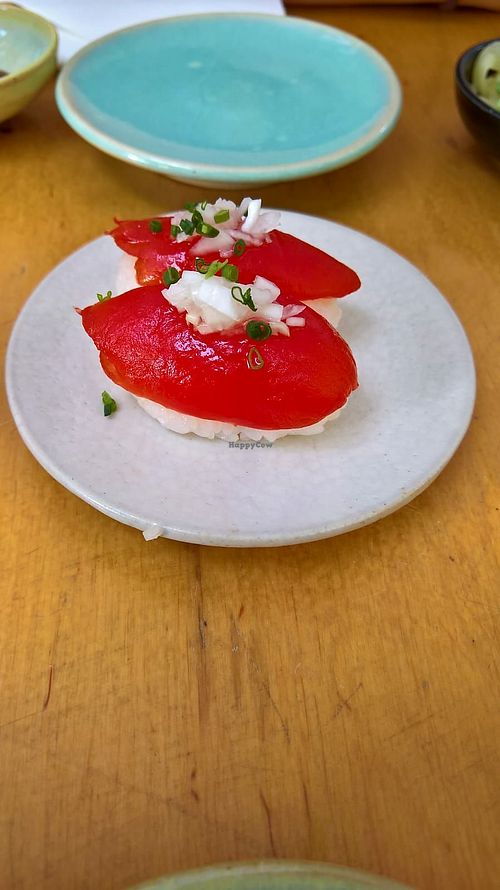 Tomato sushi at Youmiko Vegan Sushi - Hoża in Warsaw
