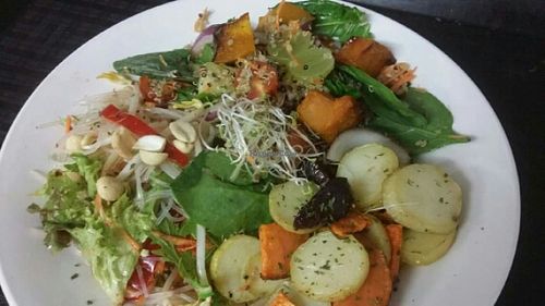 vegan trio of salad at Herbee's Garden Cafe in Hahndorf