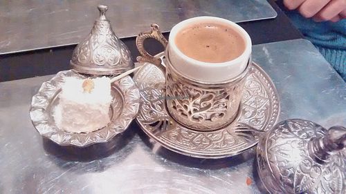 Pistachio coffee at Le Mezze du Chef - Menilmontant in Paris