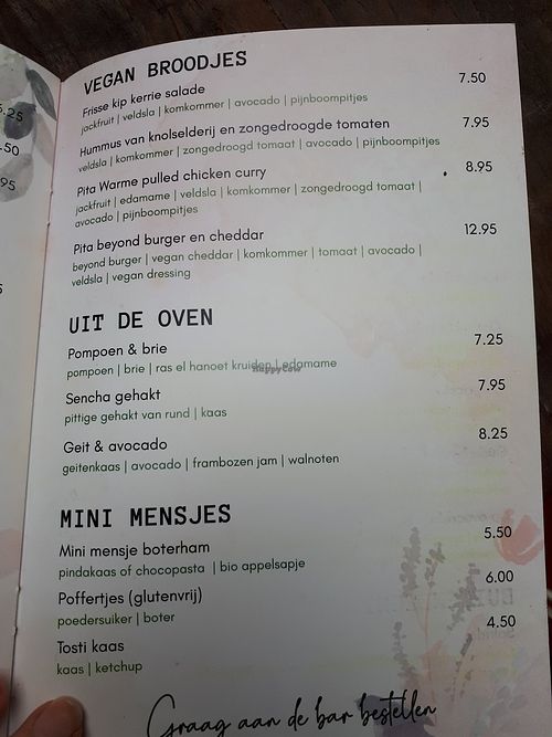 Menu at Sencha Lunchstore in Alkmaar