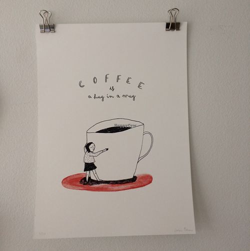 Different exhibitions by local artists and creatives are displayed in the cafe at Kafe Soil in Trondheim