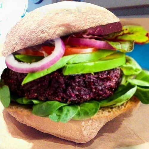 Beetroot Burger at BJ's Burger Joint & Juice Bar in Cardiff