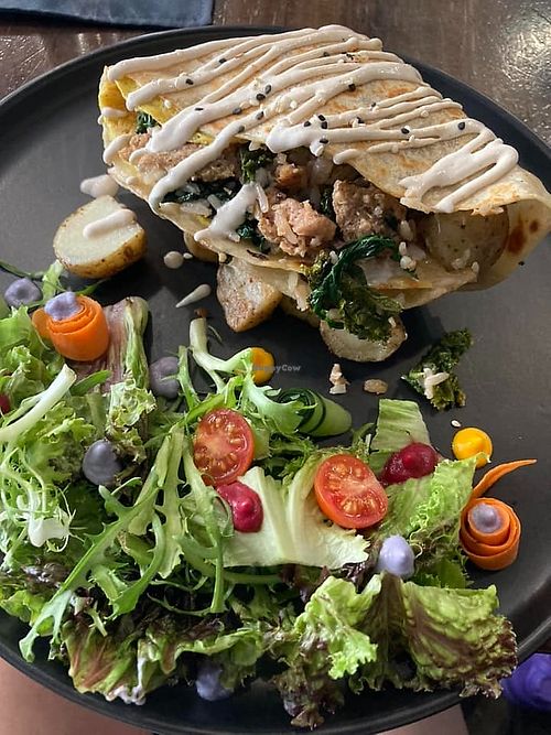 Sausage wrap at The Pitted Date in Playa Del Carmen