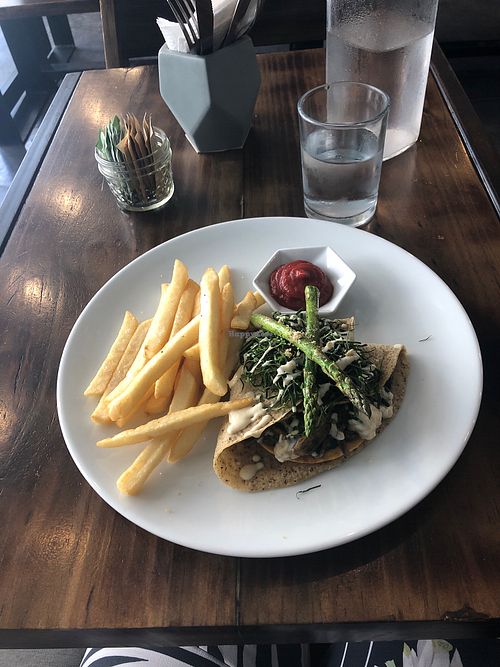 Spinach crepe!! at The Pitted Date in Playa Del Carmen