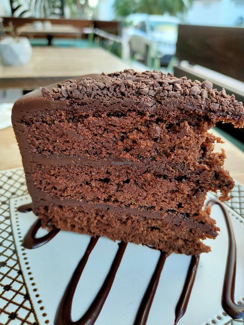 3layer chocolate cake at The Pitted Date in Playa Del Carmen
