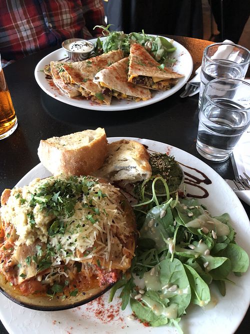 Delicious lasagna and quesadilla  at Kaffi Vinyl in Reykjavik