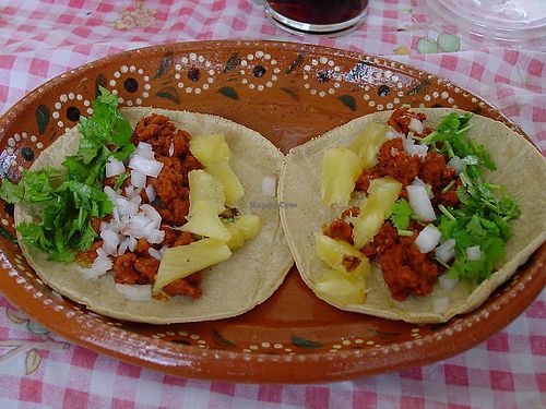 Tacos al pastor at Cholu Market in Cholula